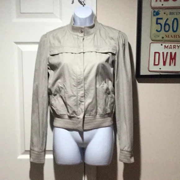 ⏰ Anthropology Tullette Khaki Bomber Jacket - Size S - Picture 2 of 12